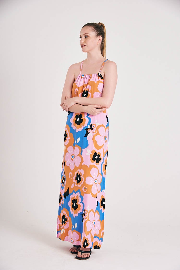 vestido floral largo