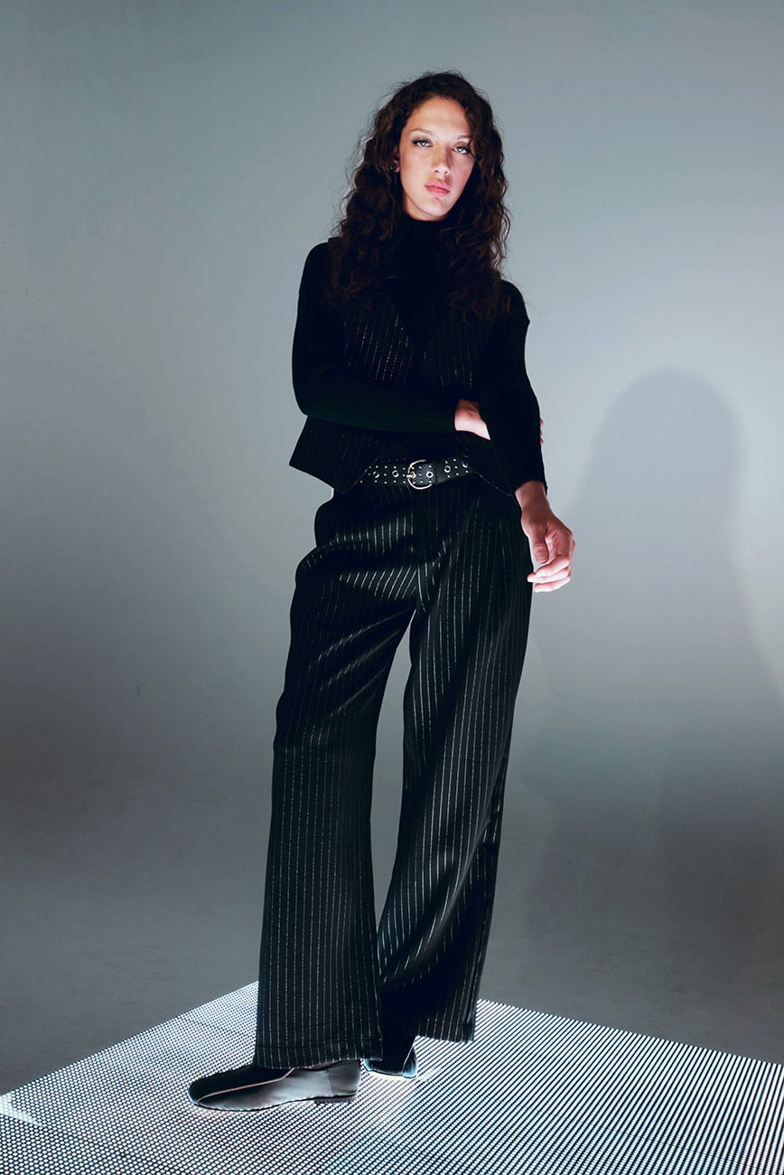 pantalon rayado sastrero