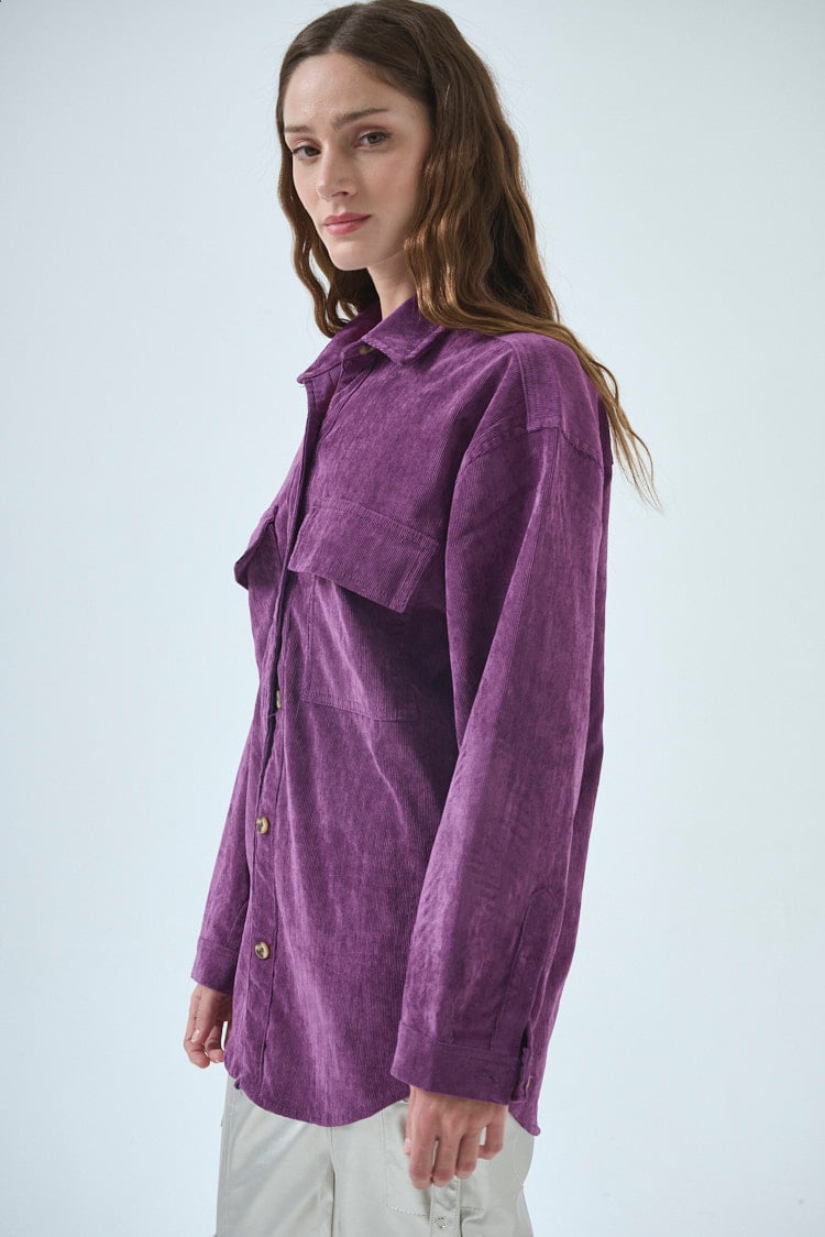 camisa oversize de corderoy