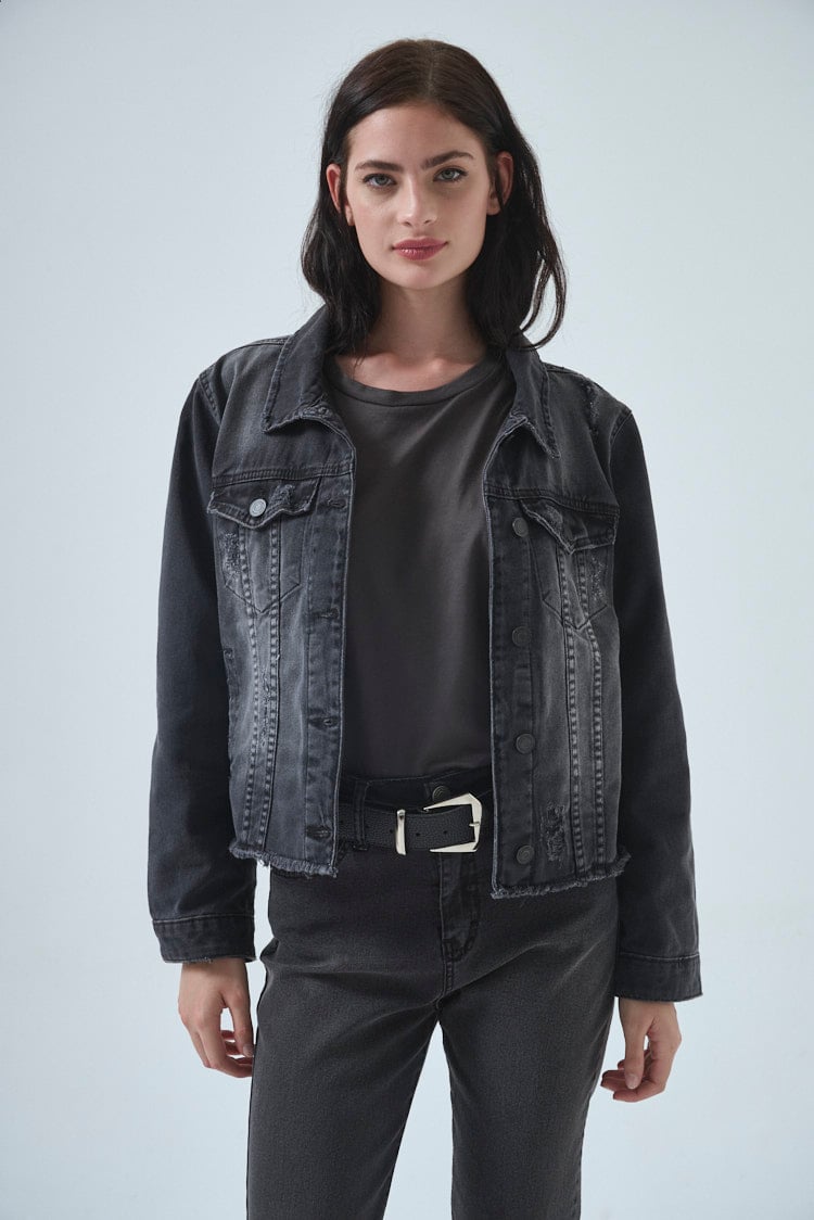 campera de jean negro