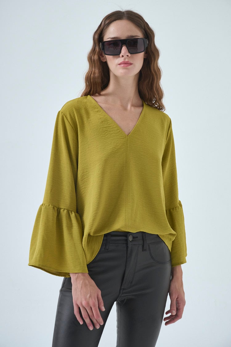 Blusa manga oxford