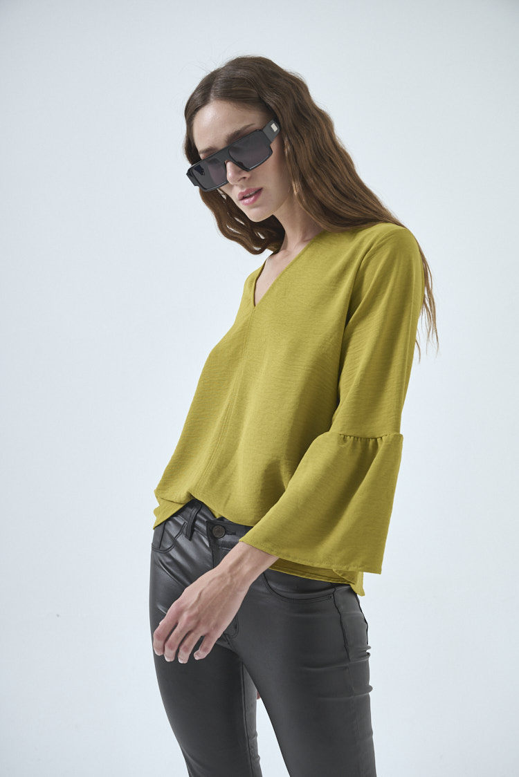Blusa manga oxford