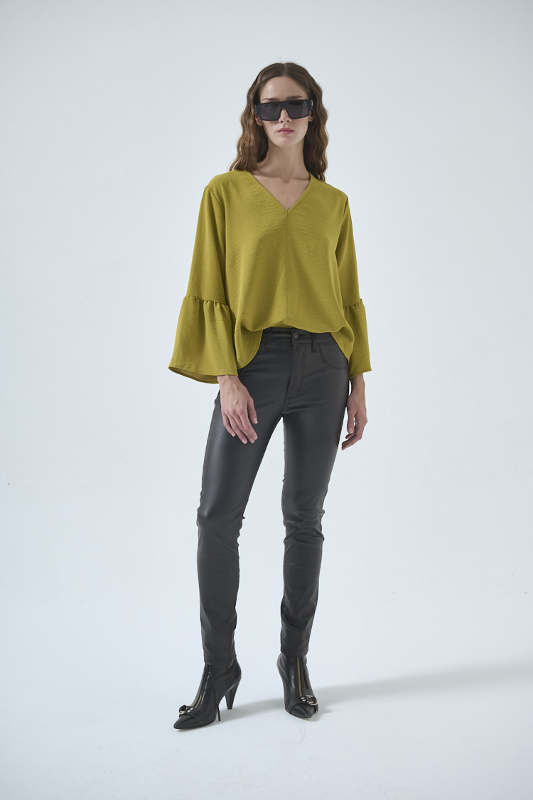 Blusa manga oxford