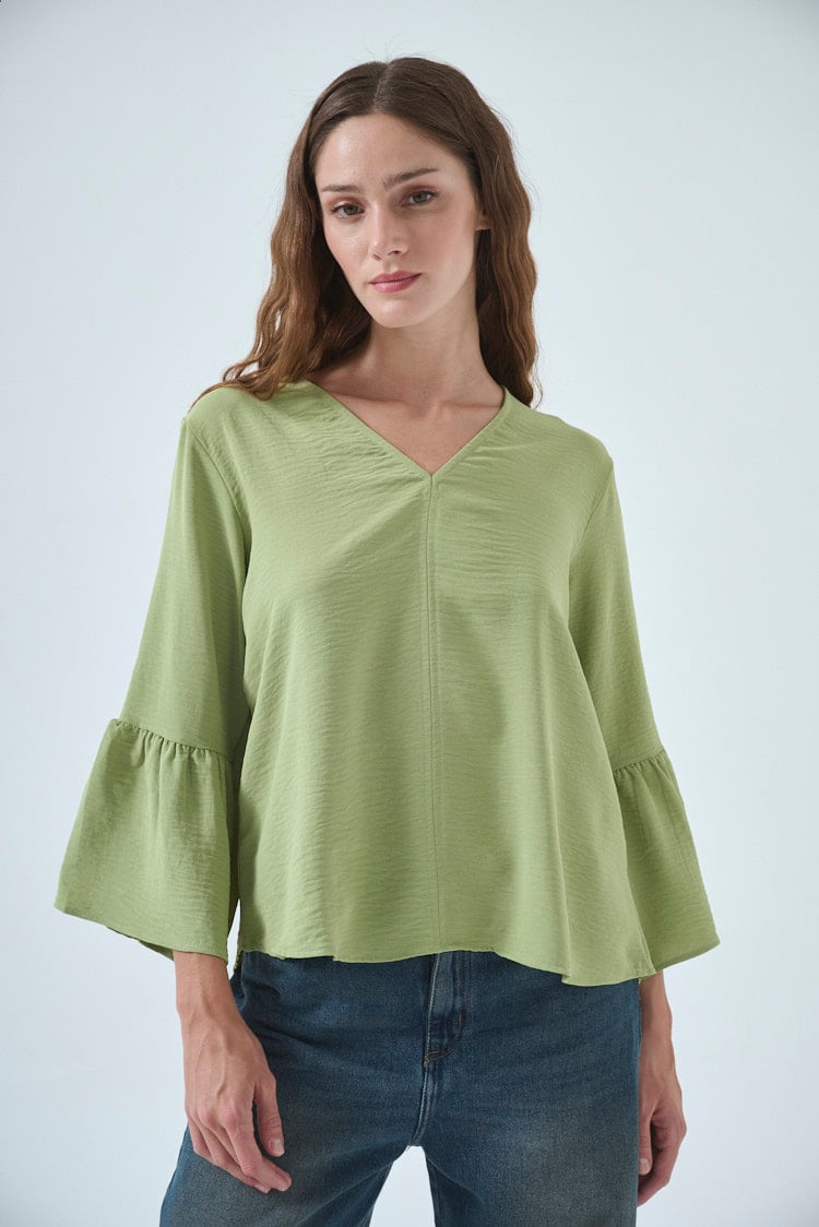 Blusa manga oxford