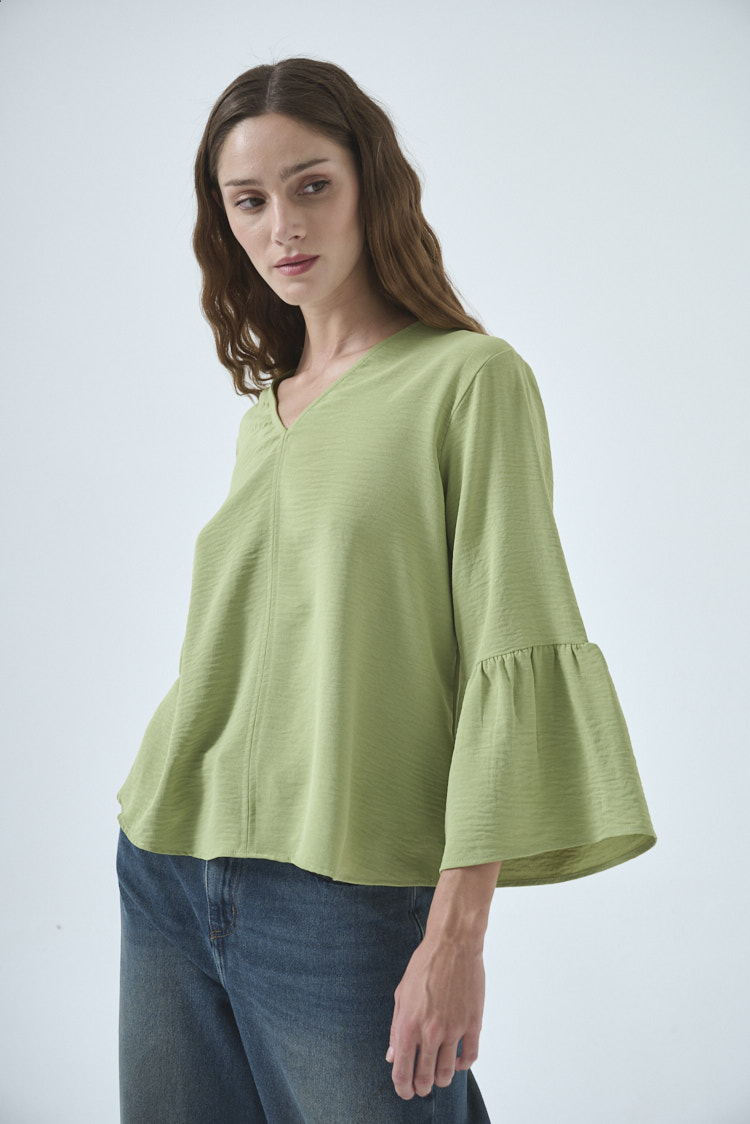 Blusa manga oxford