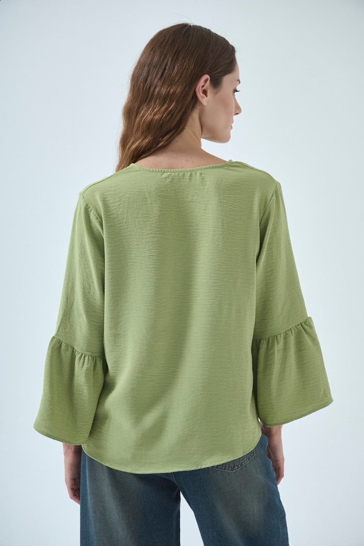 Blusa manga oxford