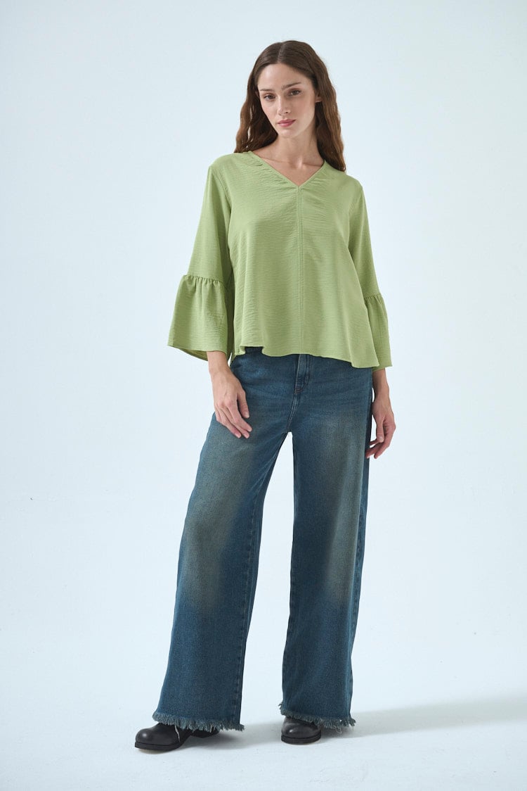 Blusa manga oxford