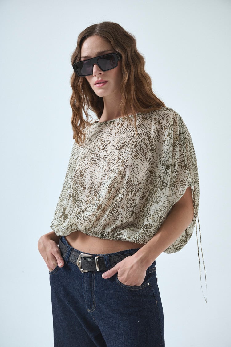 blusa gaza estampada