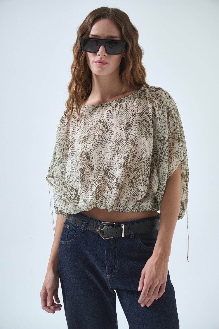 blusa gaza estampada