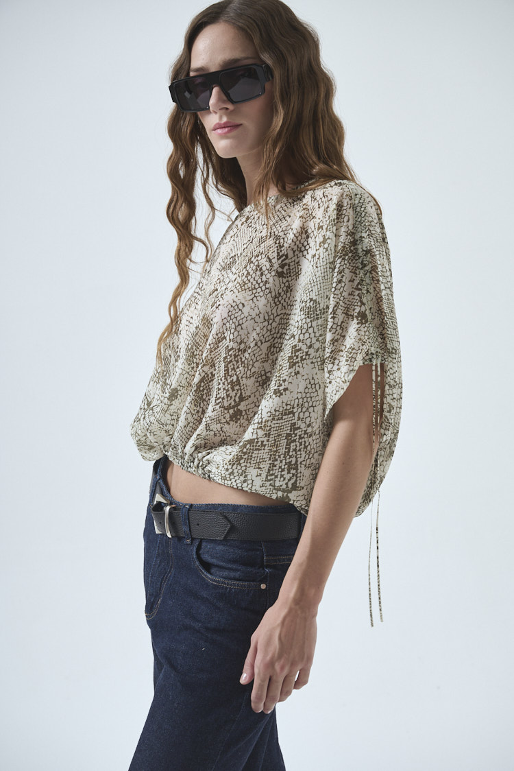 blusa gaza estampada