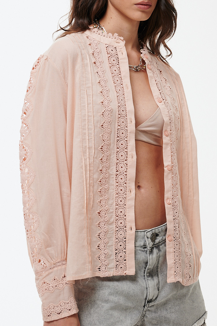 camisa briderie holgada