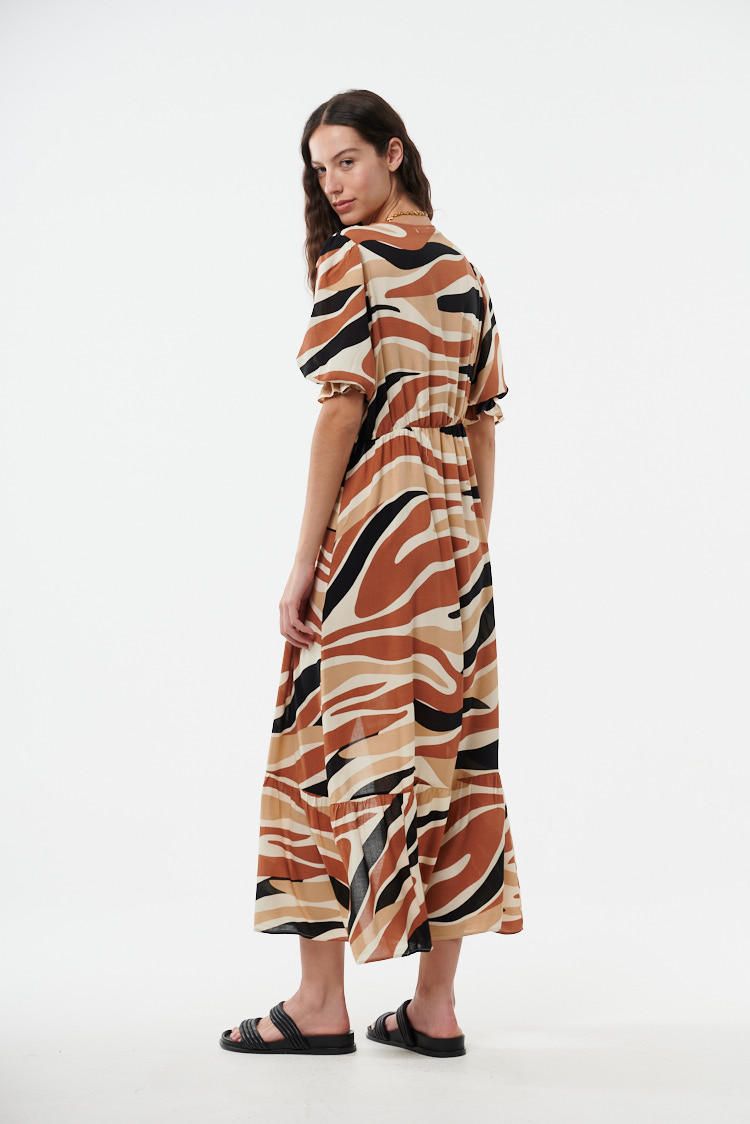 vestido estampado escote V