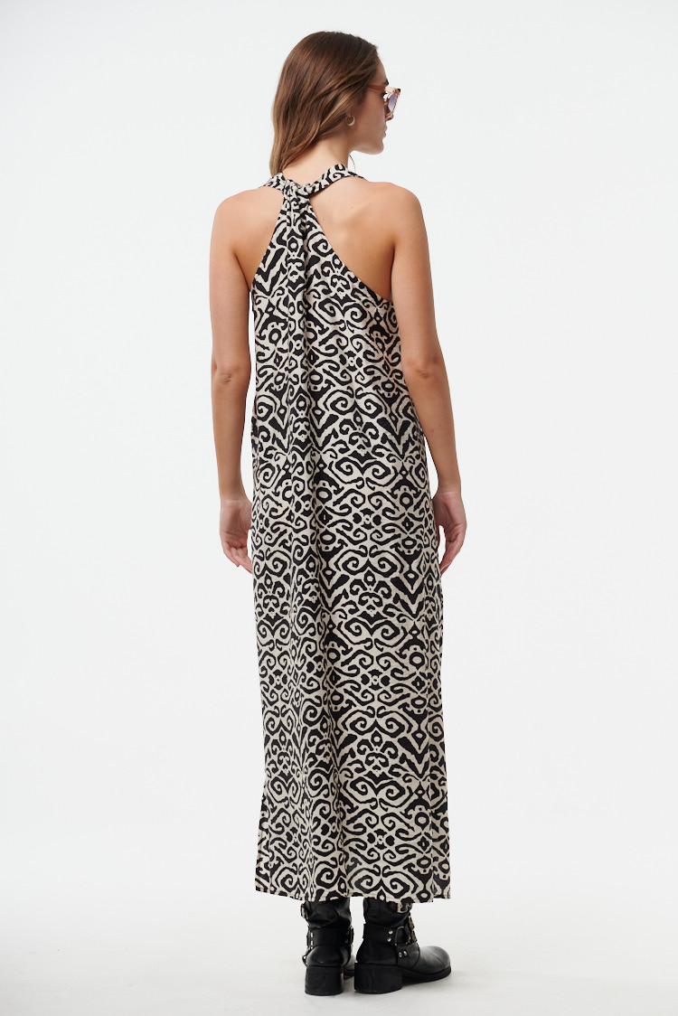 vestido estampado escote V