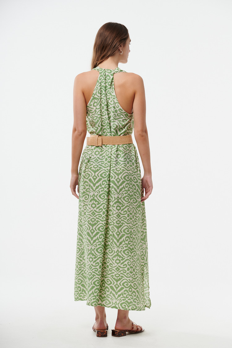 vestido estampado escote V