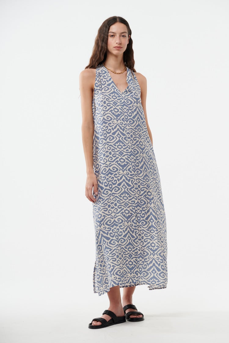 vestido estampado escote V