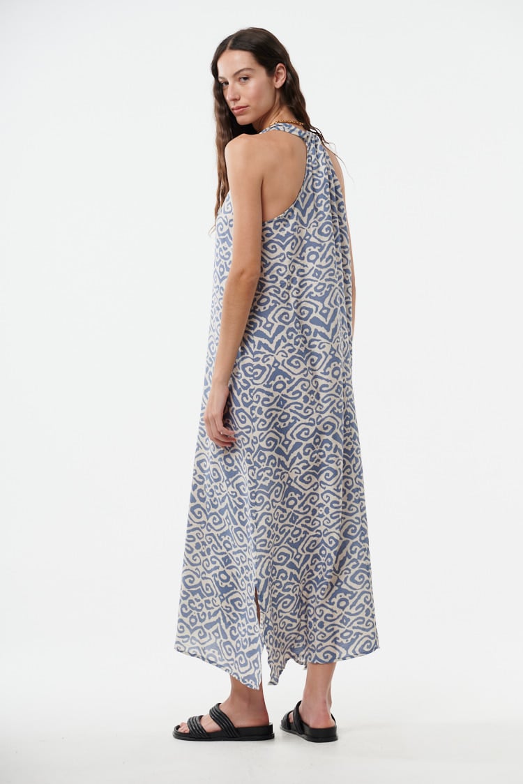 vestido estampado escote V