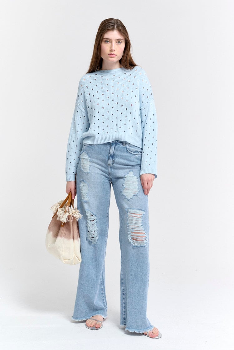 jean wide leg roturas