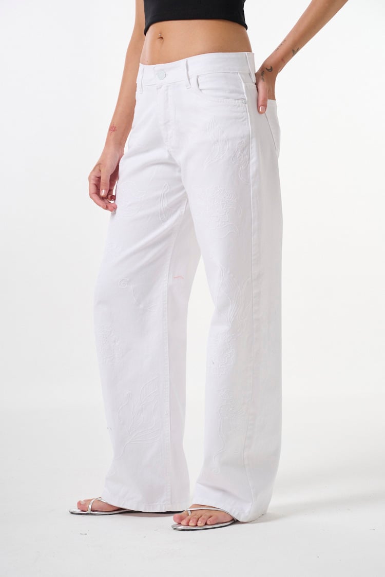 jean wide leg calado