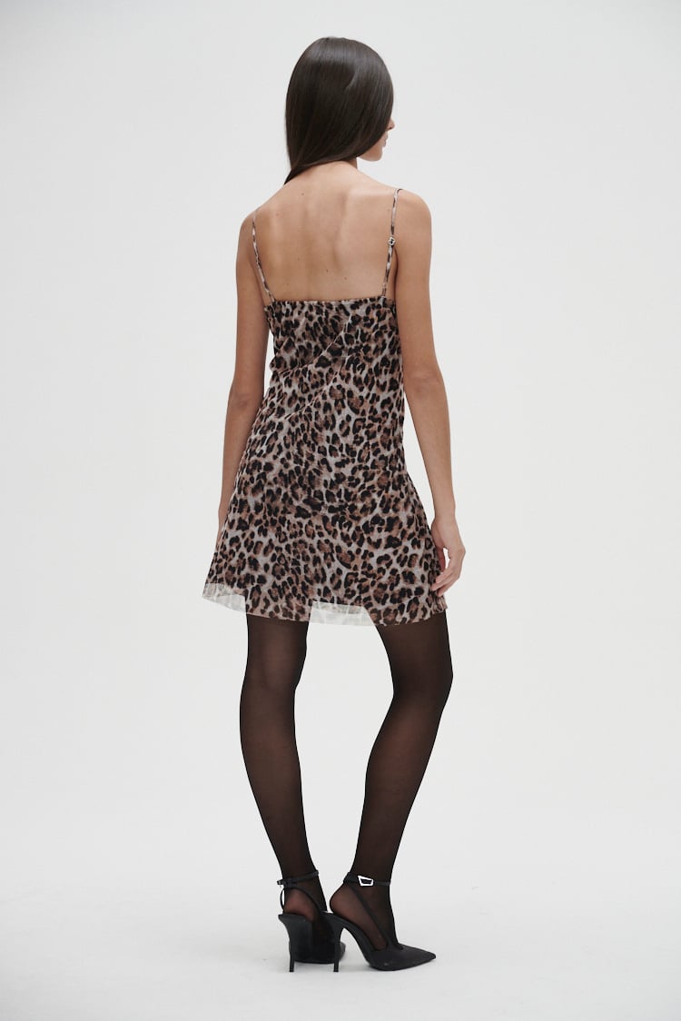 vestido corto animal print