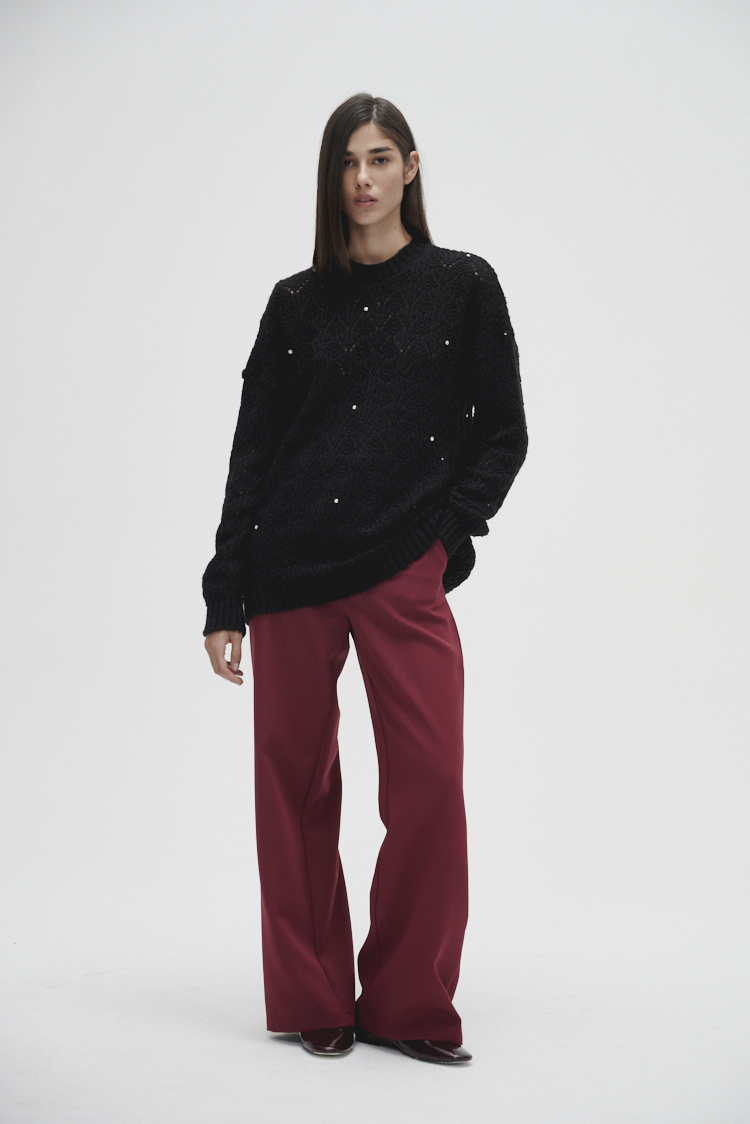 sweater tejido con brillo
