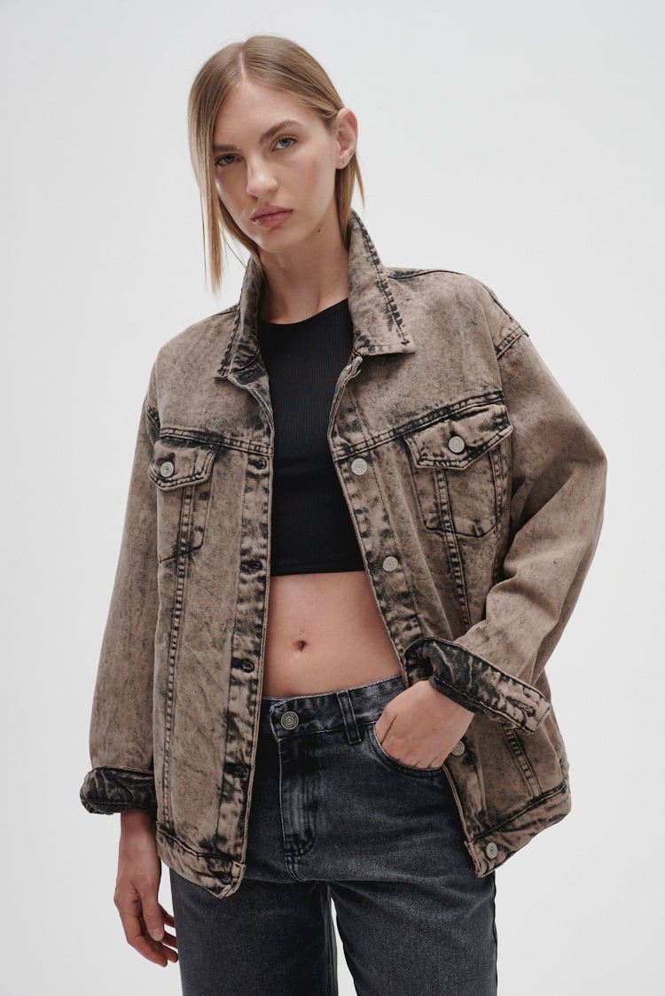 campera oversize marron
