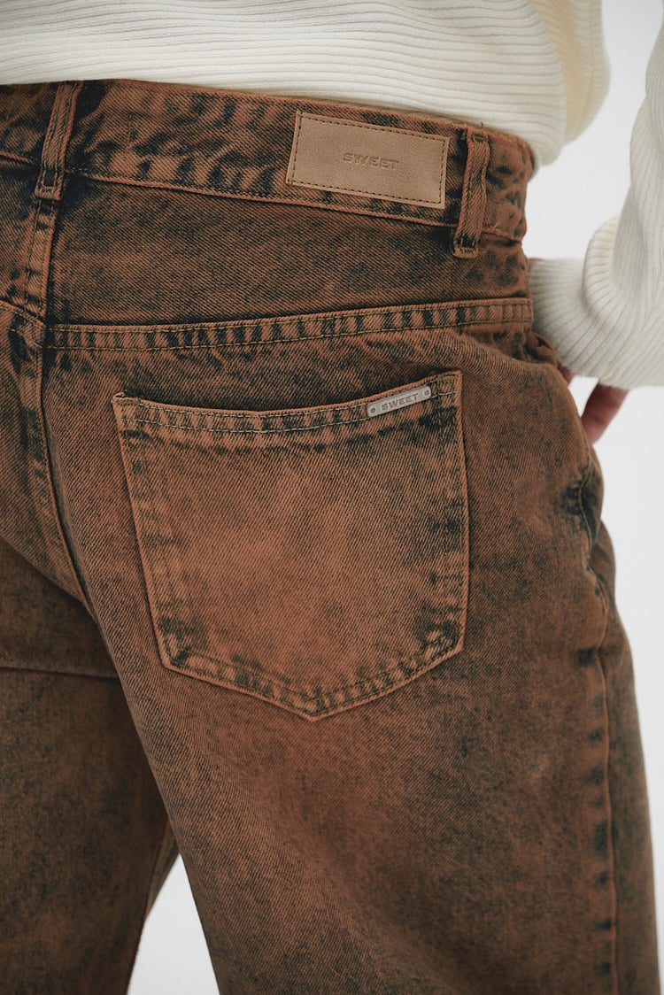 jean wide leg oxidado