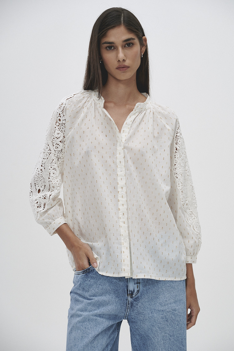blusa manga calada