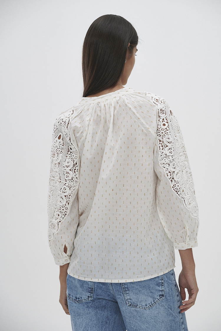 blusa manga calada