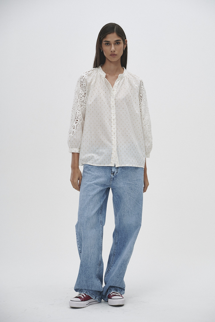blusa manga calada