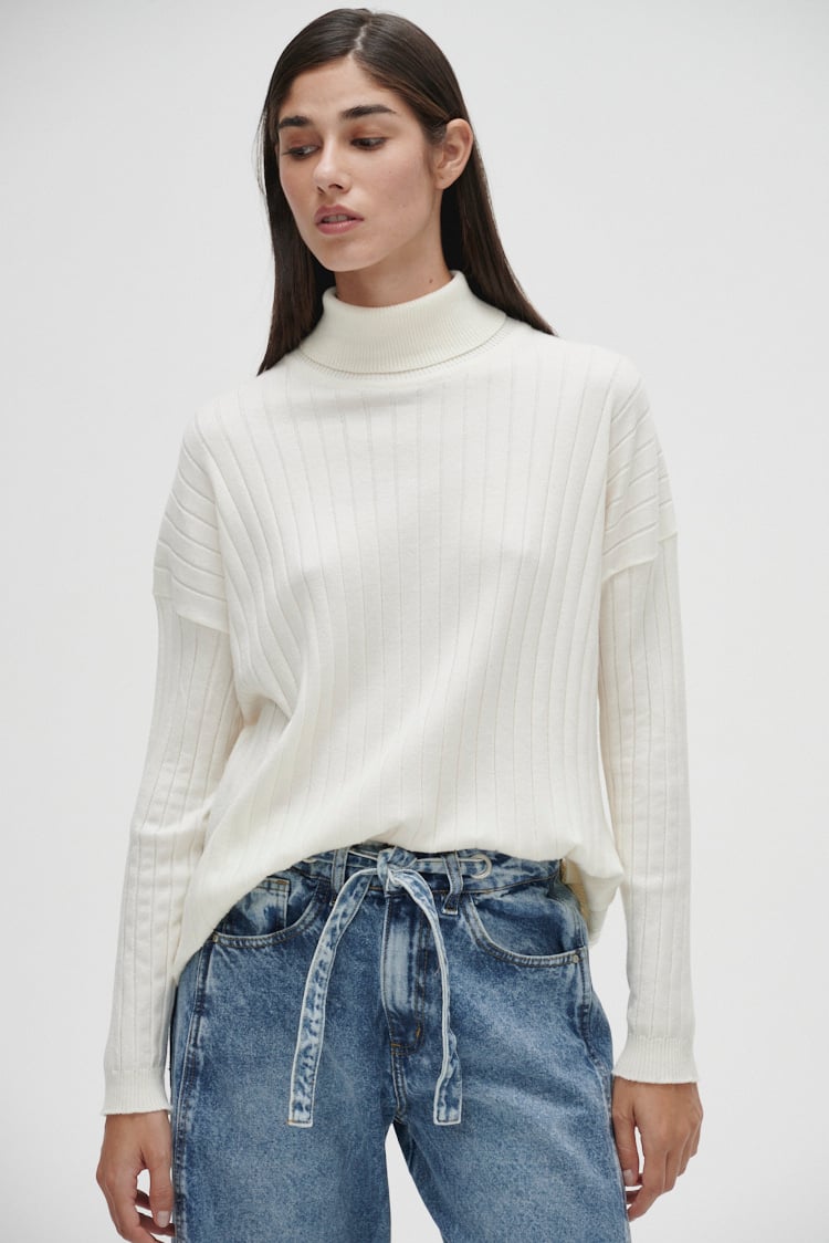 Polera larga cuello alto