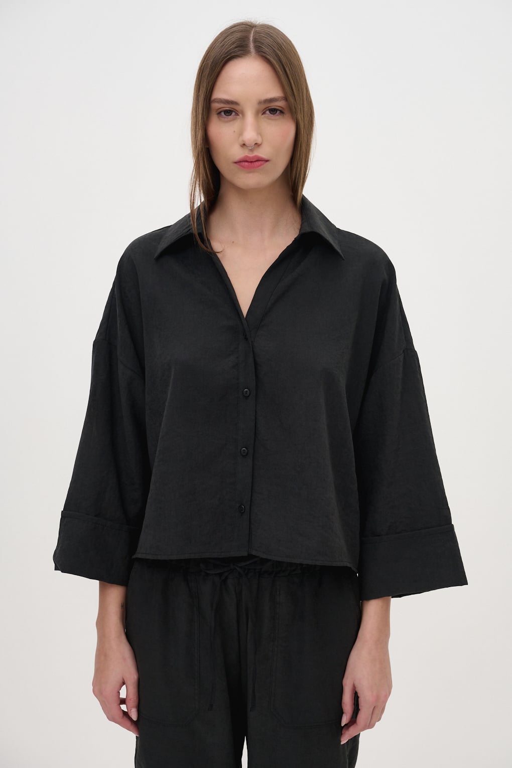 camisa holgada corta