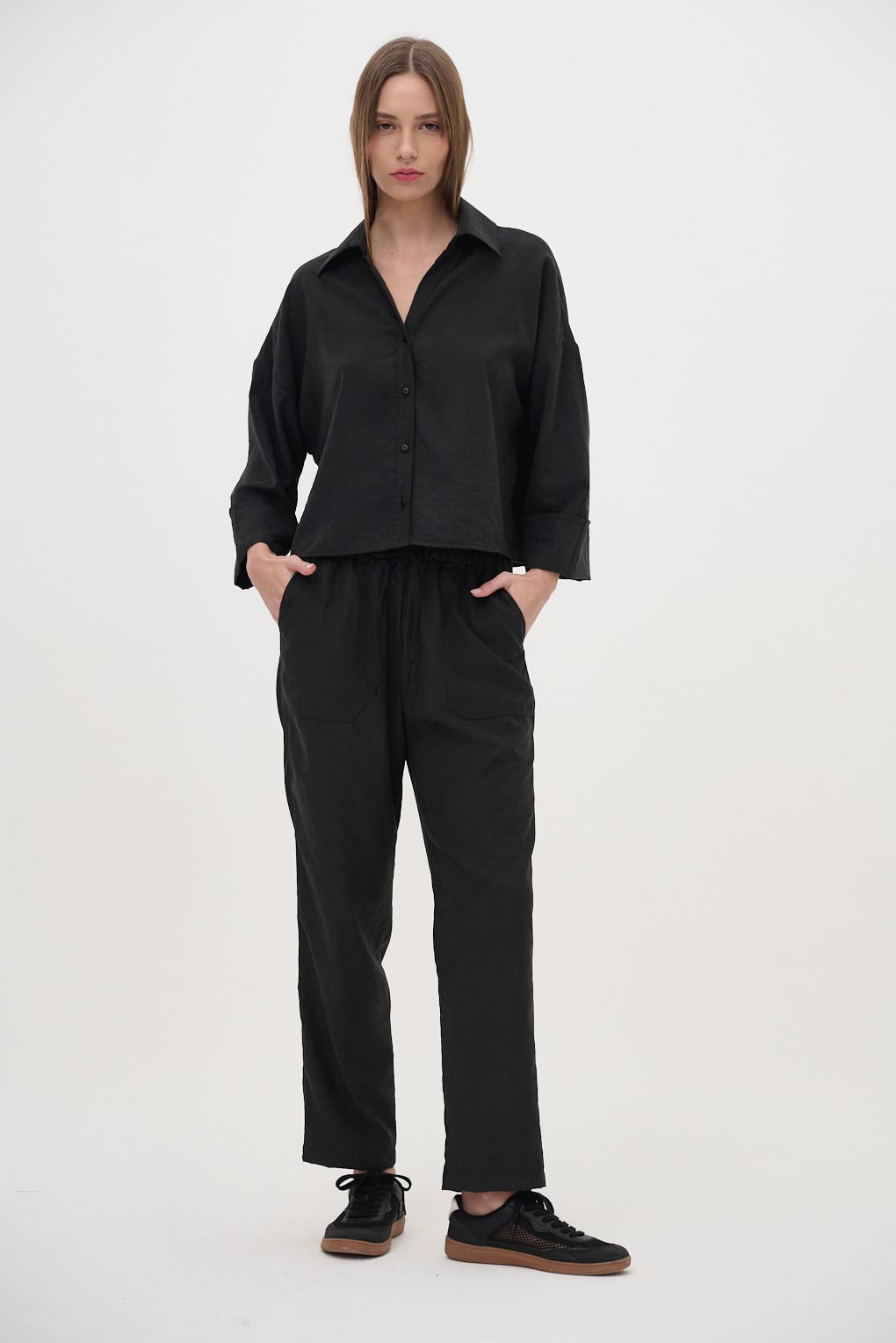 camisa holgada corta