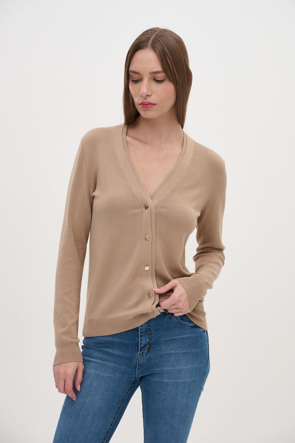 cardigan hilo liso