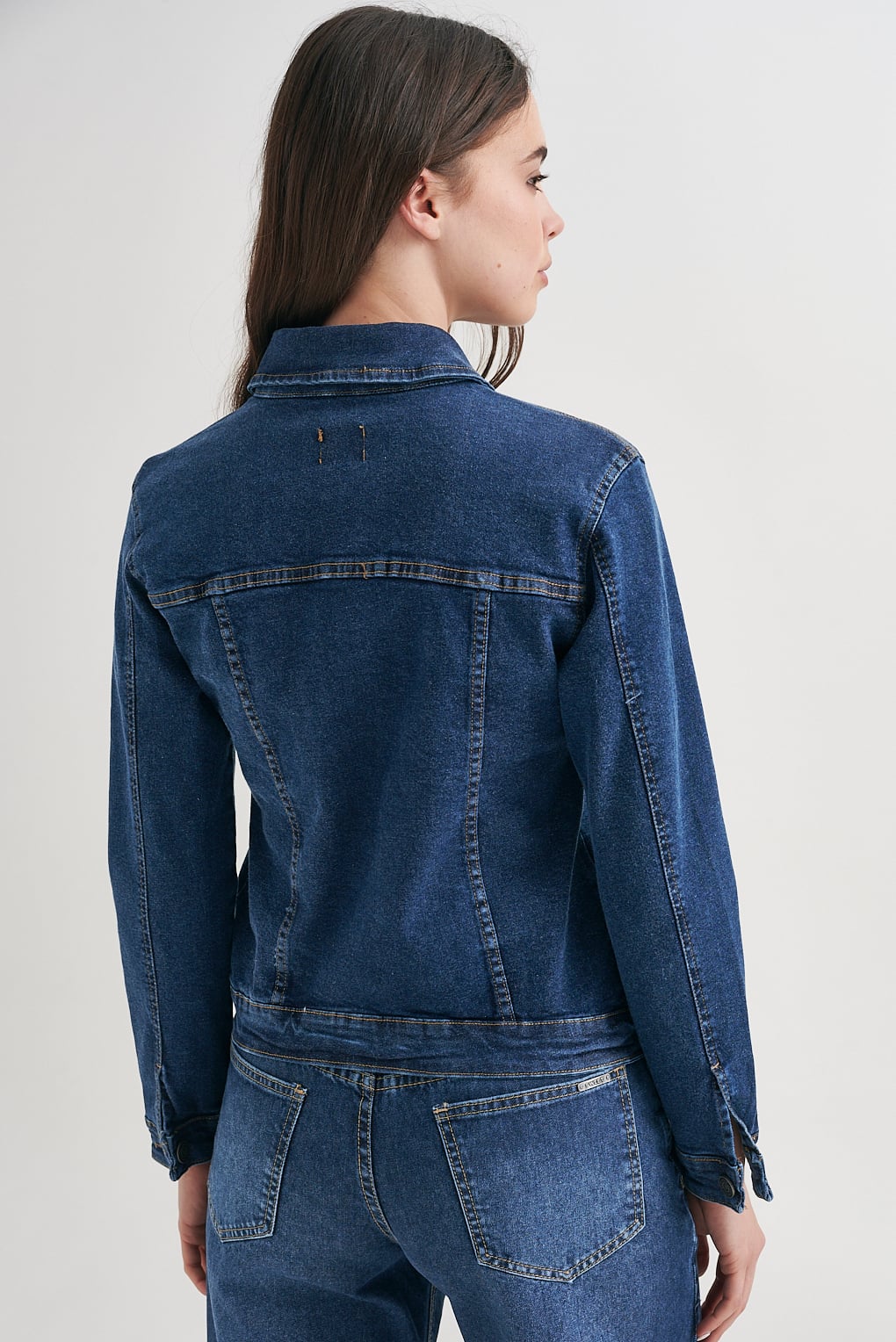 campera denim azul