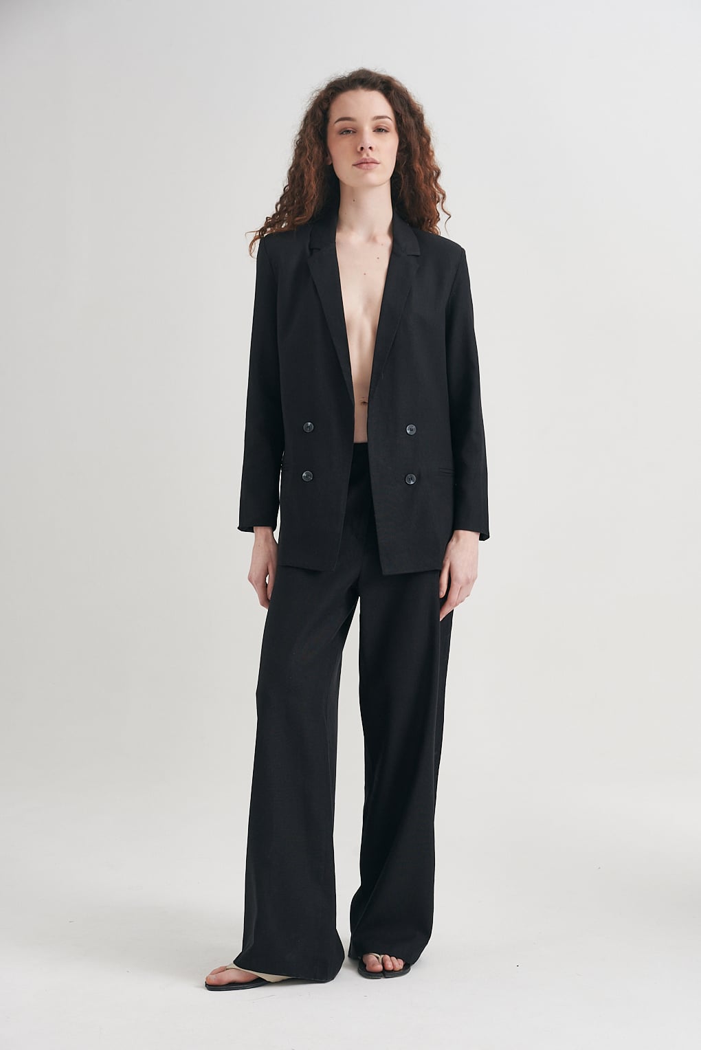 blazer de lino forrado