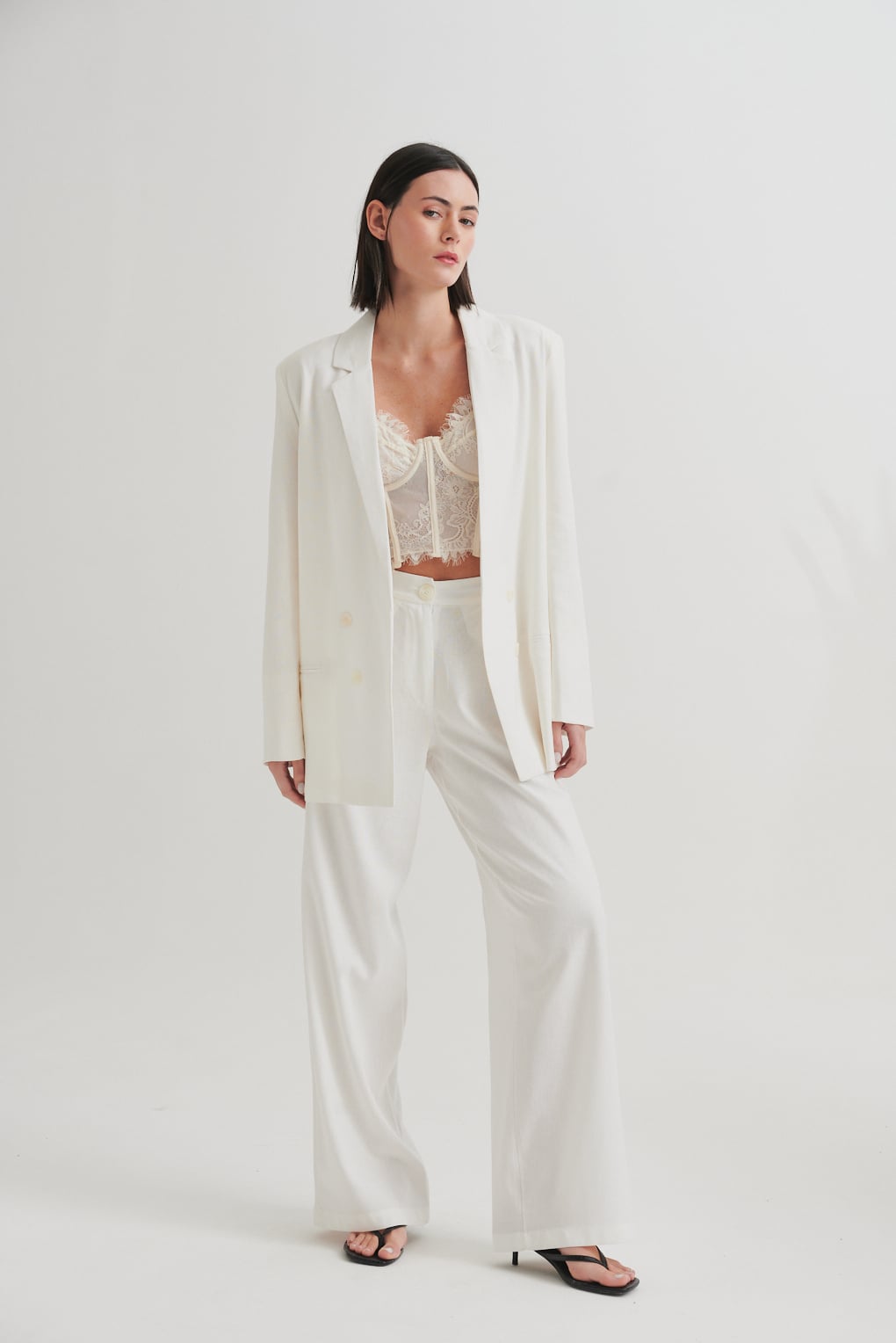 blazer de lino forrado
