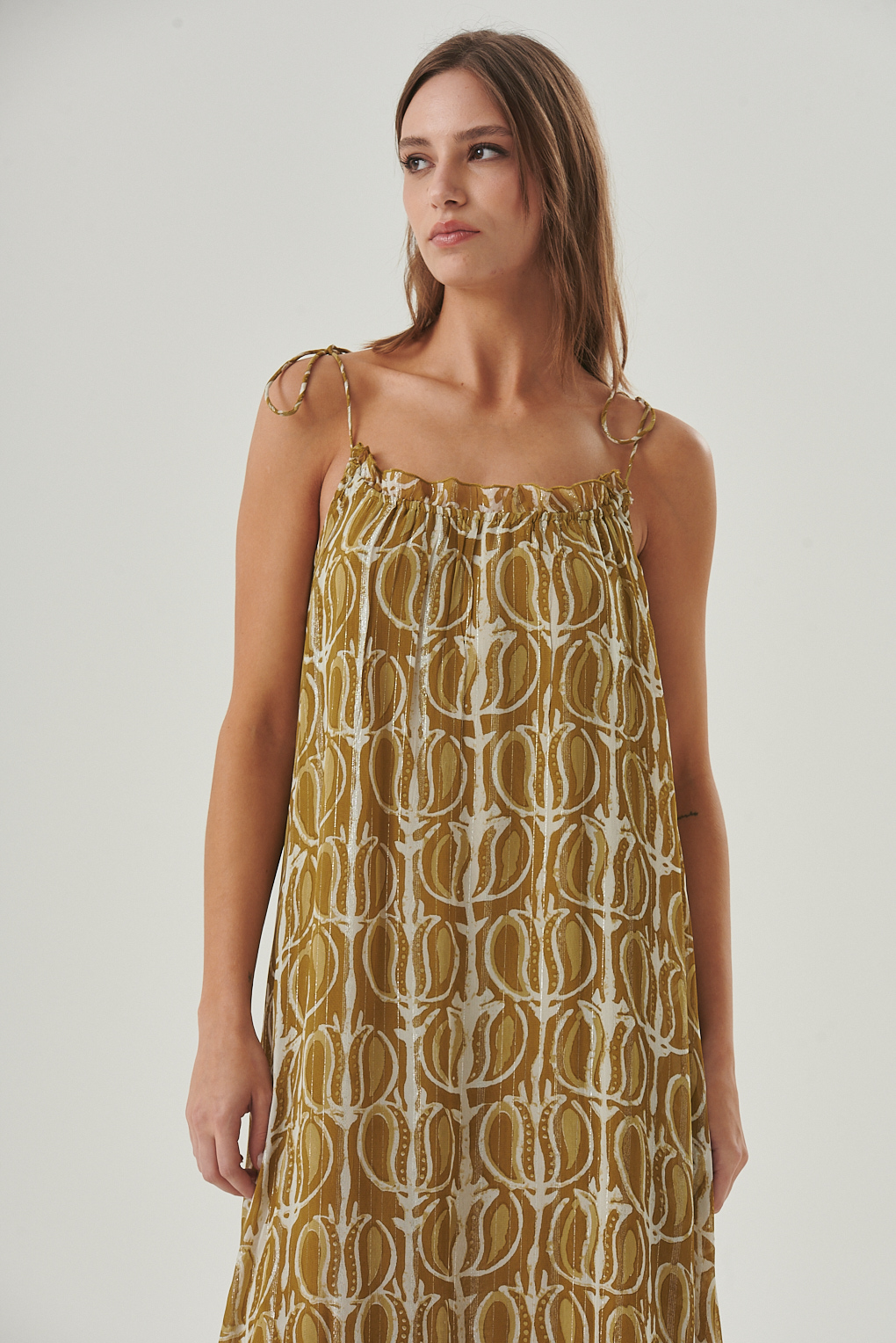 vestido largo lurex