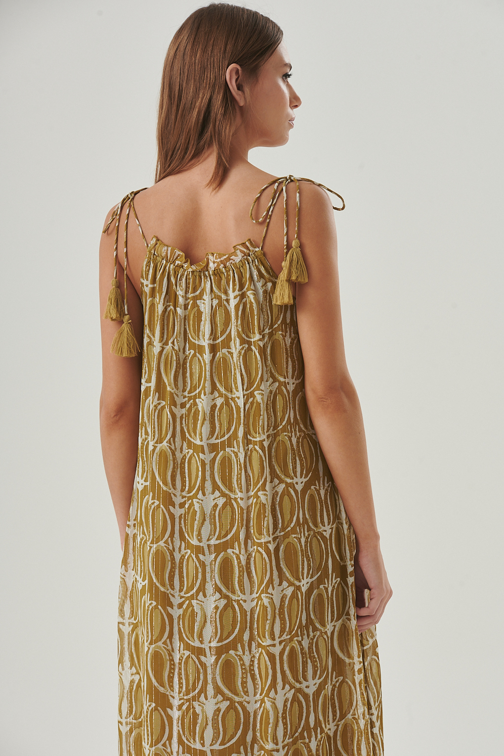 vestido largo lurex
