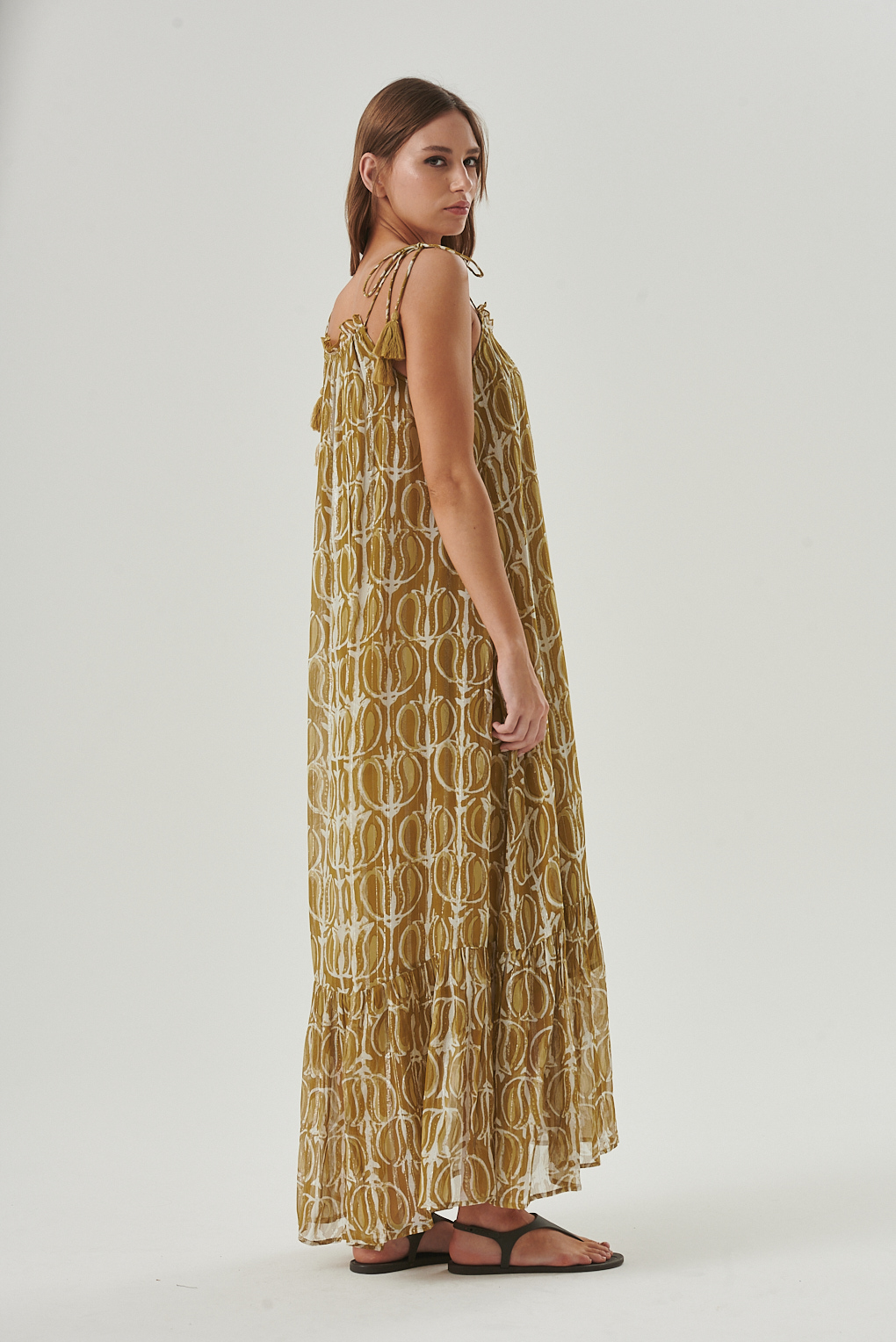 vestido largo lurex