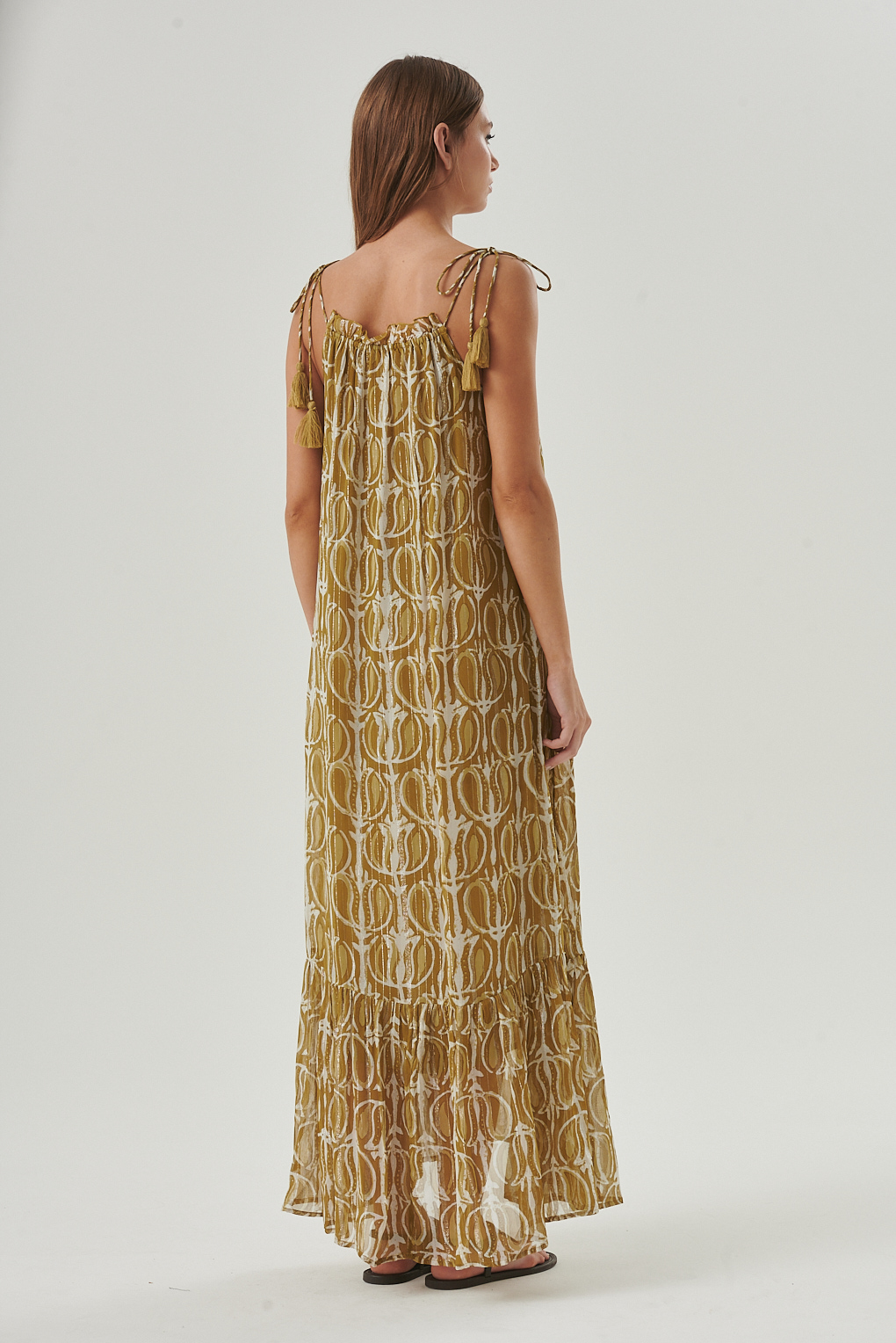 vestido largo lurex