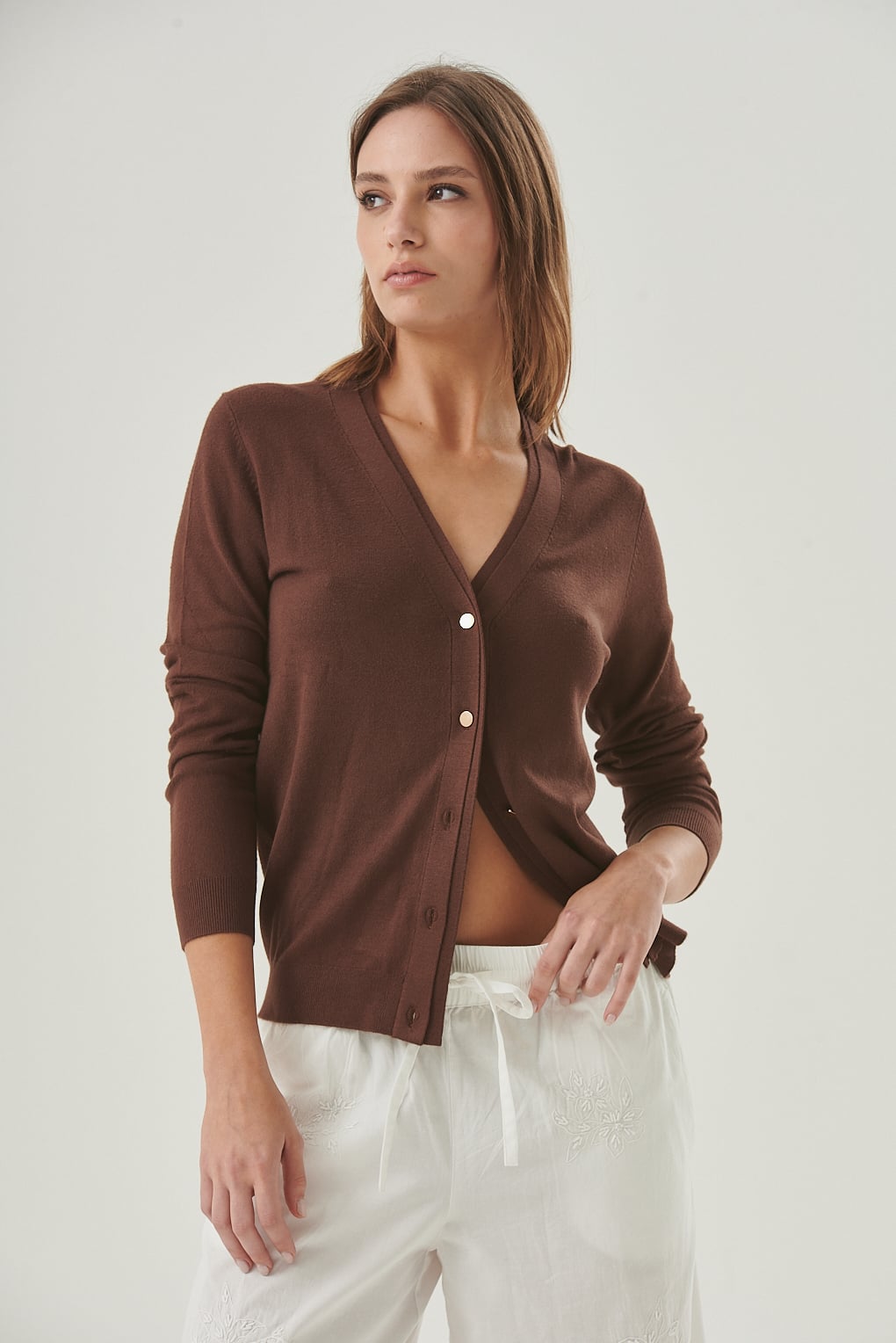 cardigan tejido liso