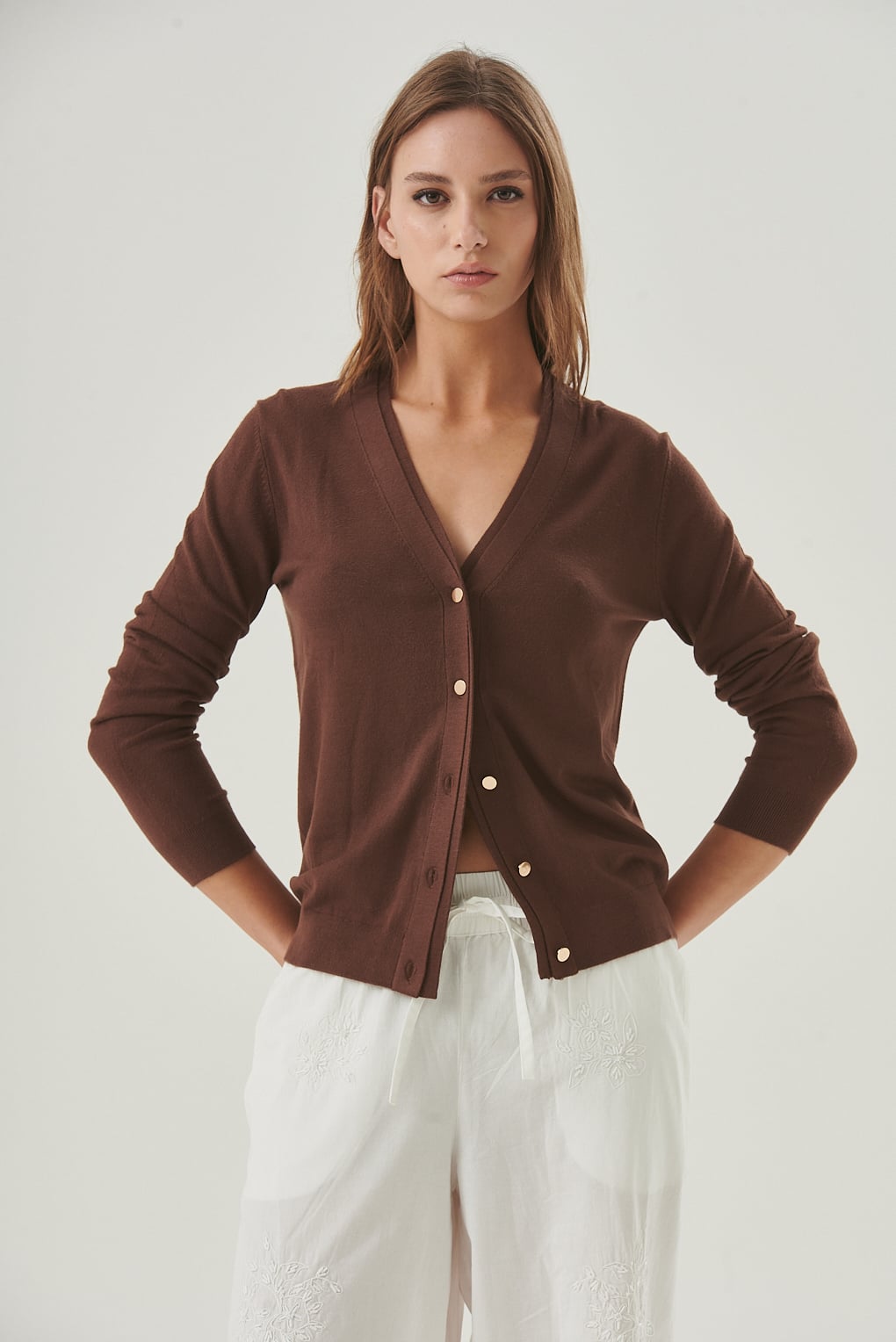 cardigan tejido liso