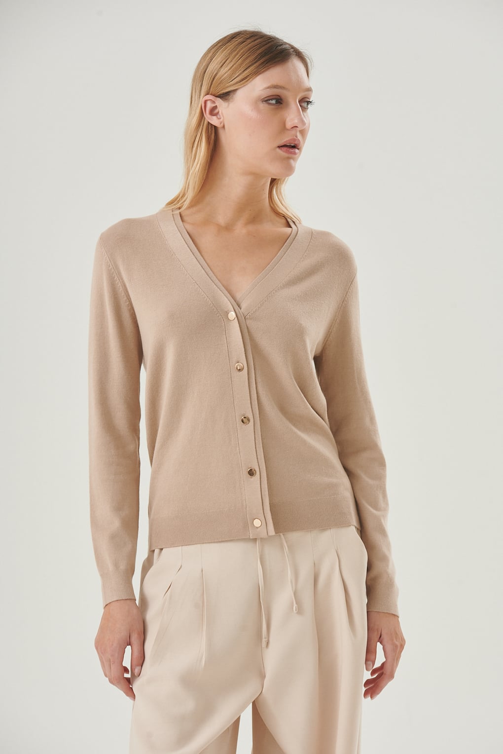 cardigan tejido liso