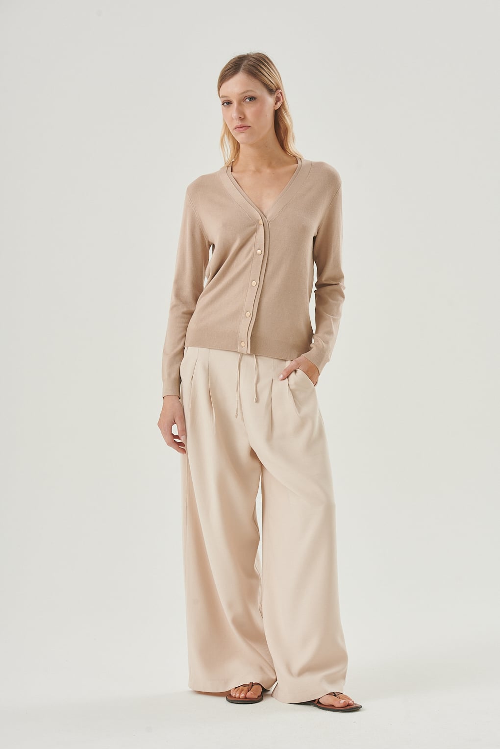 cardigan tejido liso