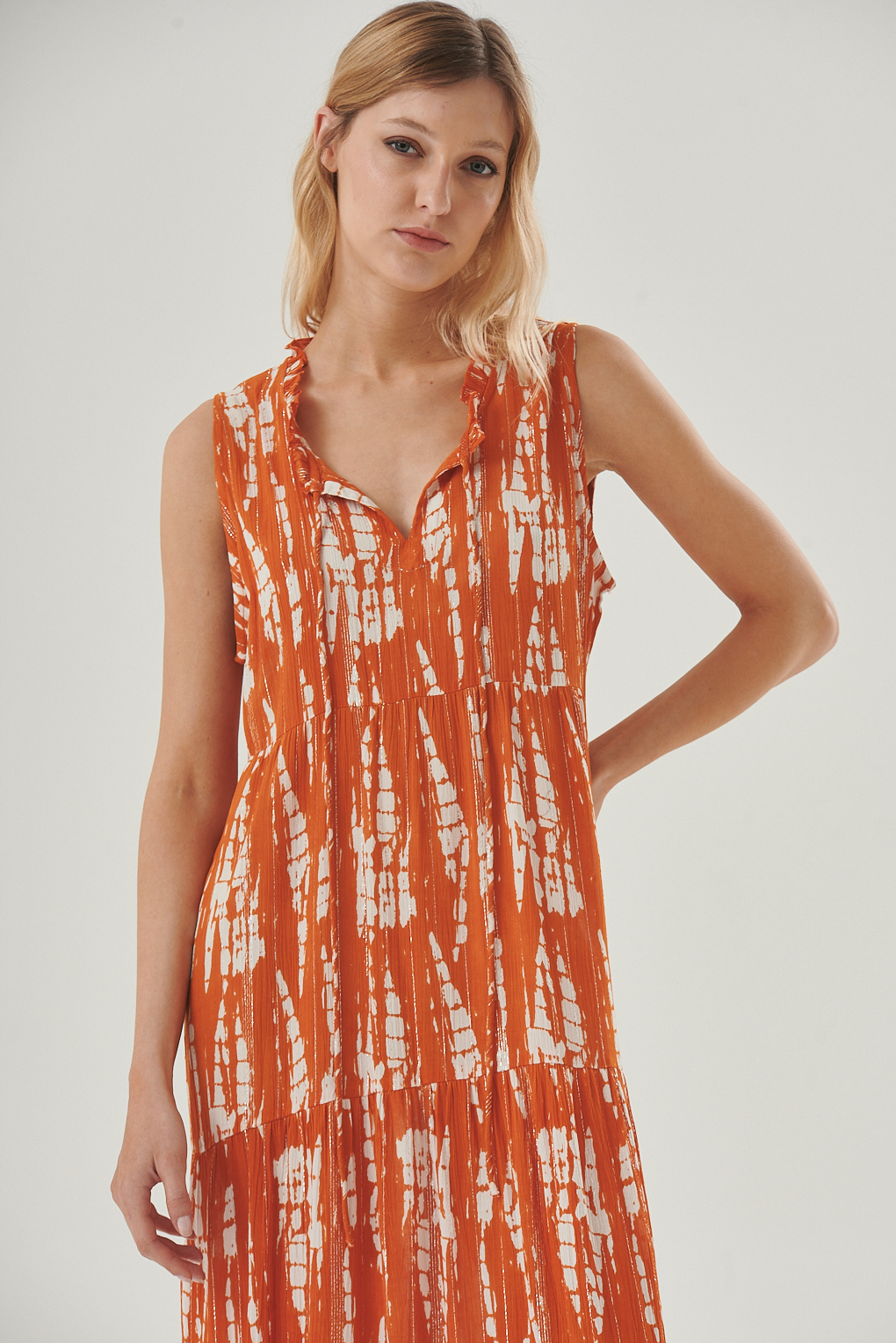 vestido estampado largo