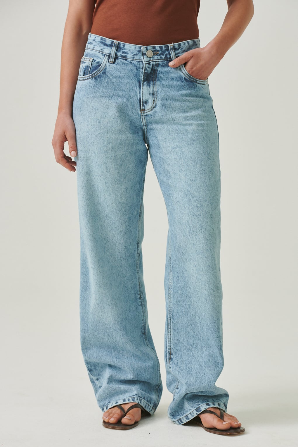 jean wide leg clasico azul