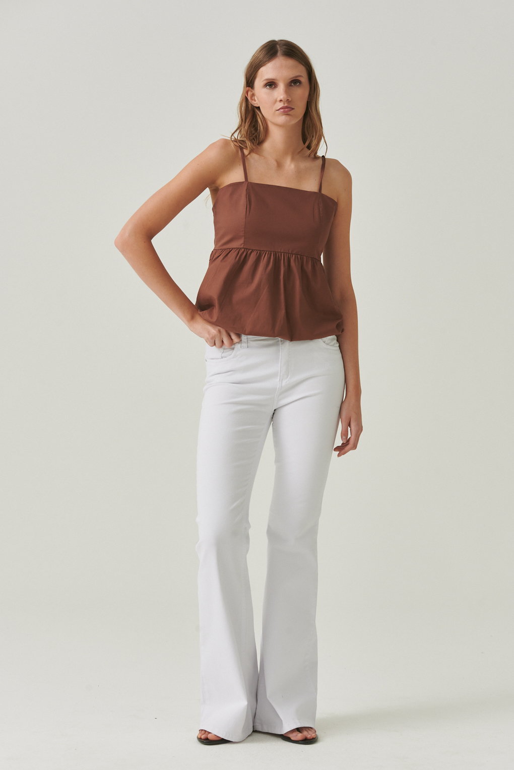 top efecto globo poplin