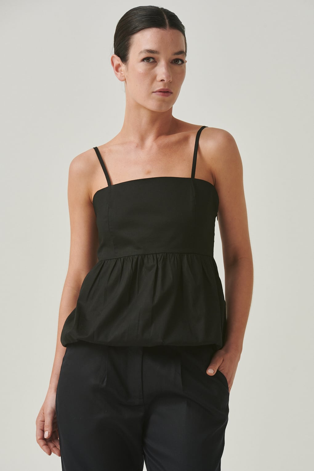 top efecto globo poplin