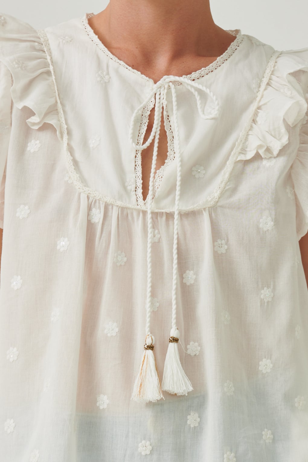 blusa Selena algodón bordado