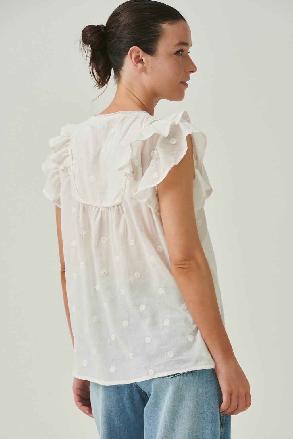 blusa Selena algodón bordado